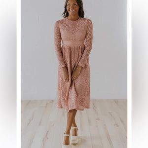 ROOLEE Arista Lace Midi Dress Small NWT